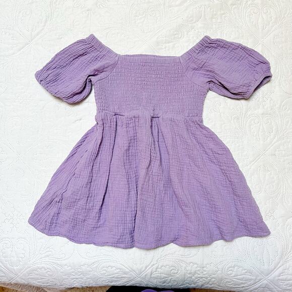 Vivie & Ash Smocked Muslin Puff Sleeve Dress Size 4 - Picture 2 of 6